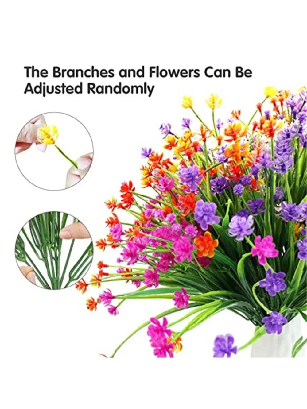 Artificial Flowers Outdoor UV Resistant Faux Plants Porch Patio Garden Decor